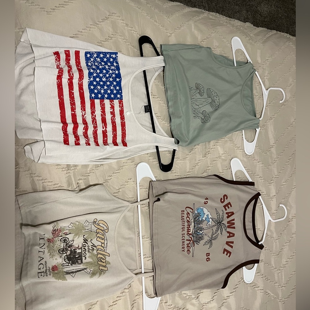 4 cropped tank tops for $10